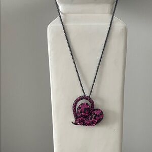 Natasha Couture Pink Heart Necklace